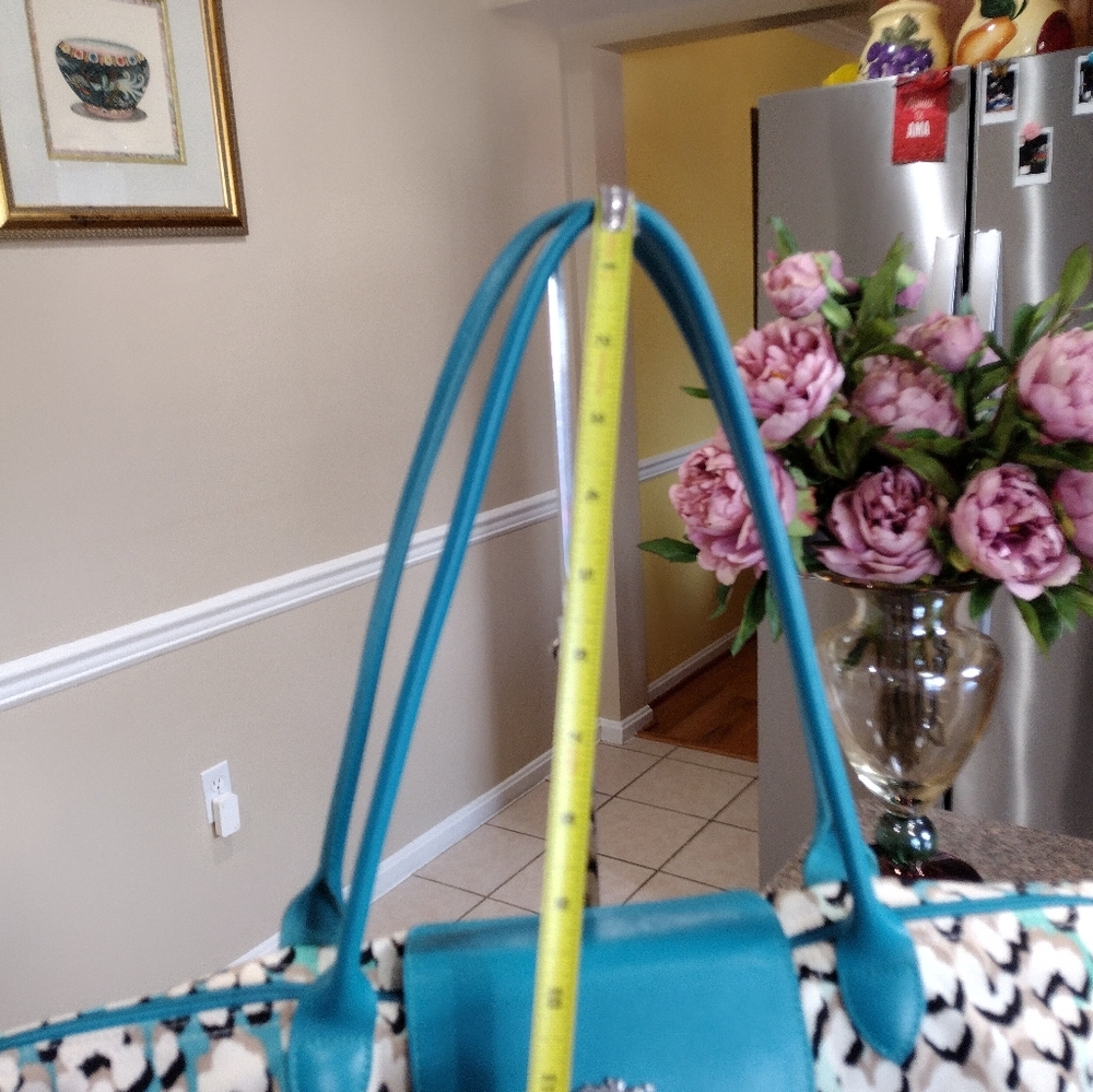 Longchamp Turquoise phanter print canvas and leather limited edition - Picture 13 of 17